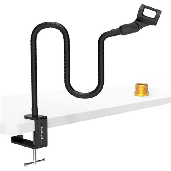 Microphone Arm Stand,19 Inch Long Universal Gooseneck Desktop Mic Stand - Picture 7 of 7